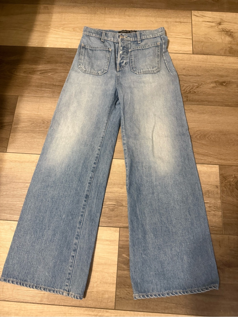 Veronica Beard Light Blue Wide-Leg Jeans